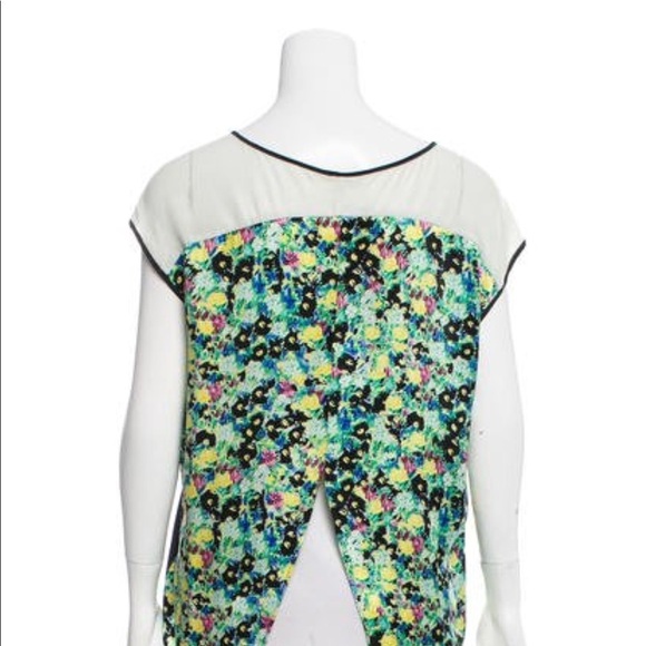 Rebecca minkoff silk floral split back top - Picture 3 of 3